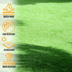 Ottomanson Artificial grass 7x24 Realistic Fake Grass Turf Carpet for Sports Patio Lawn 6.5-ft x 24-ft Artificial Grass