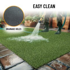 Ottomanson Artificial grass 7x24 Realistic Fake Grass Turf Carpet for Sports Patio Lawn 6.5-ft x 24-ft Artificial Grass