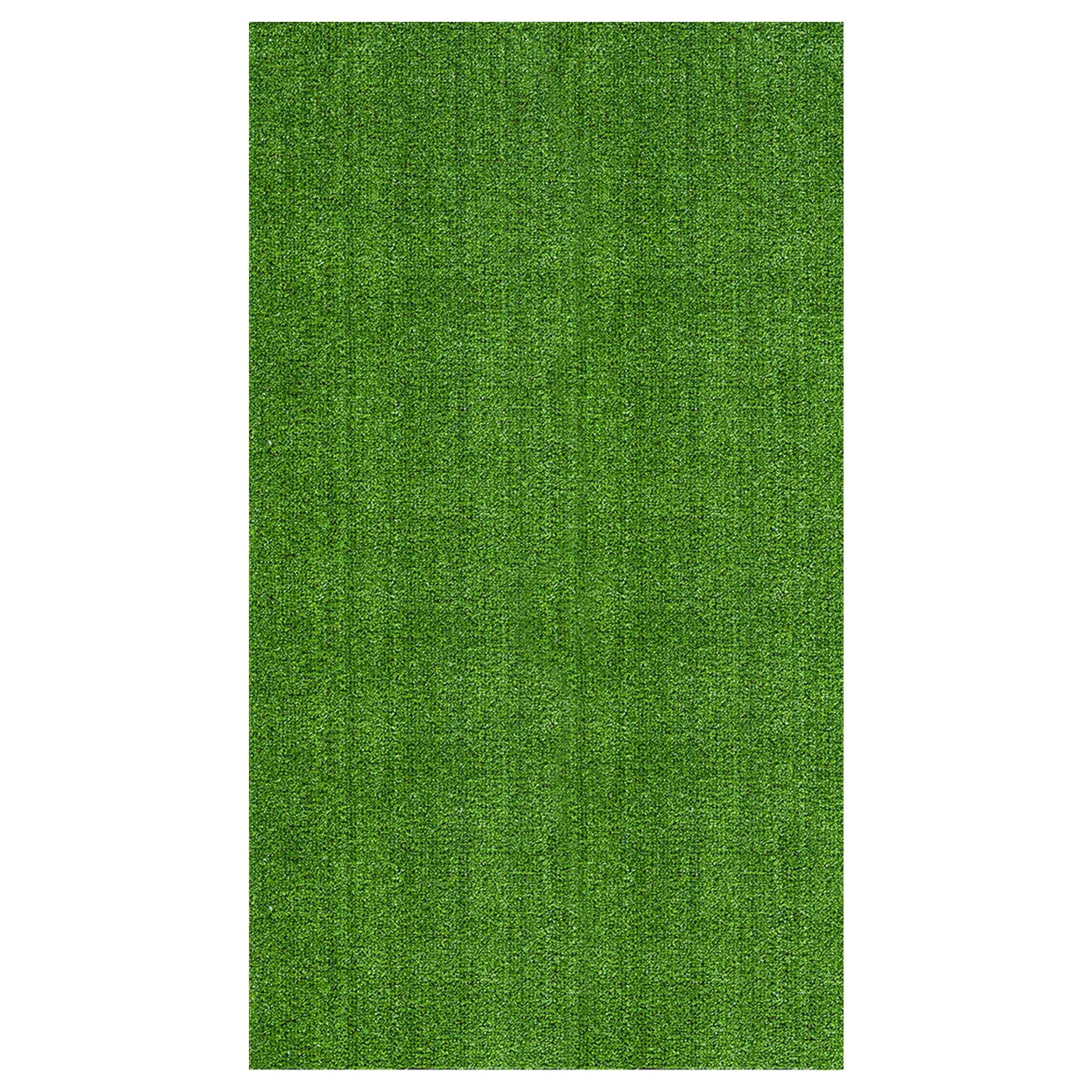 Ottomanson Artificial grass 7x47 Fake Grass Turf Rug For Patio Lawn Landscape 6.5-ft x 47-ft Artificial Grass
