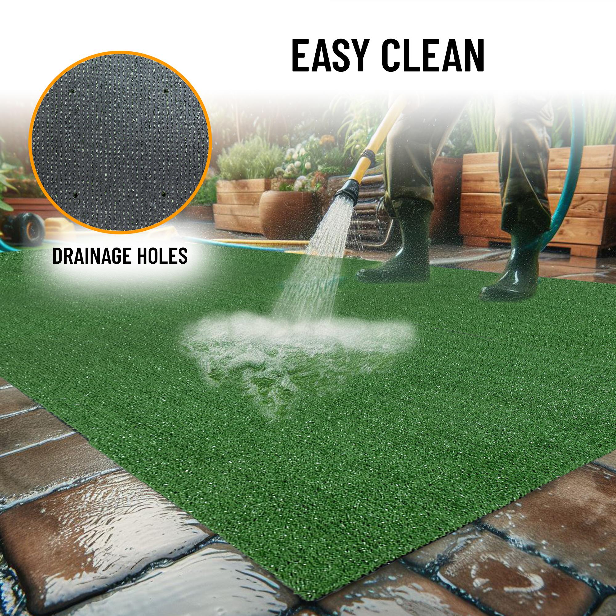 Ottomanson Artificial grass 7x47 Fake Grass Turf Rug For Patio Lawn Landscape 6.5-ft x 47-ft Artificial Grass