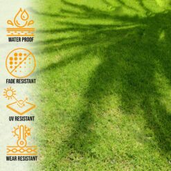 Ottomanson Artificial grass 7x44 Realistic Fake Grass Turf Rug For Patio Lawn Landscape 6.5-ft x 44-ft Artificial Grass