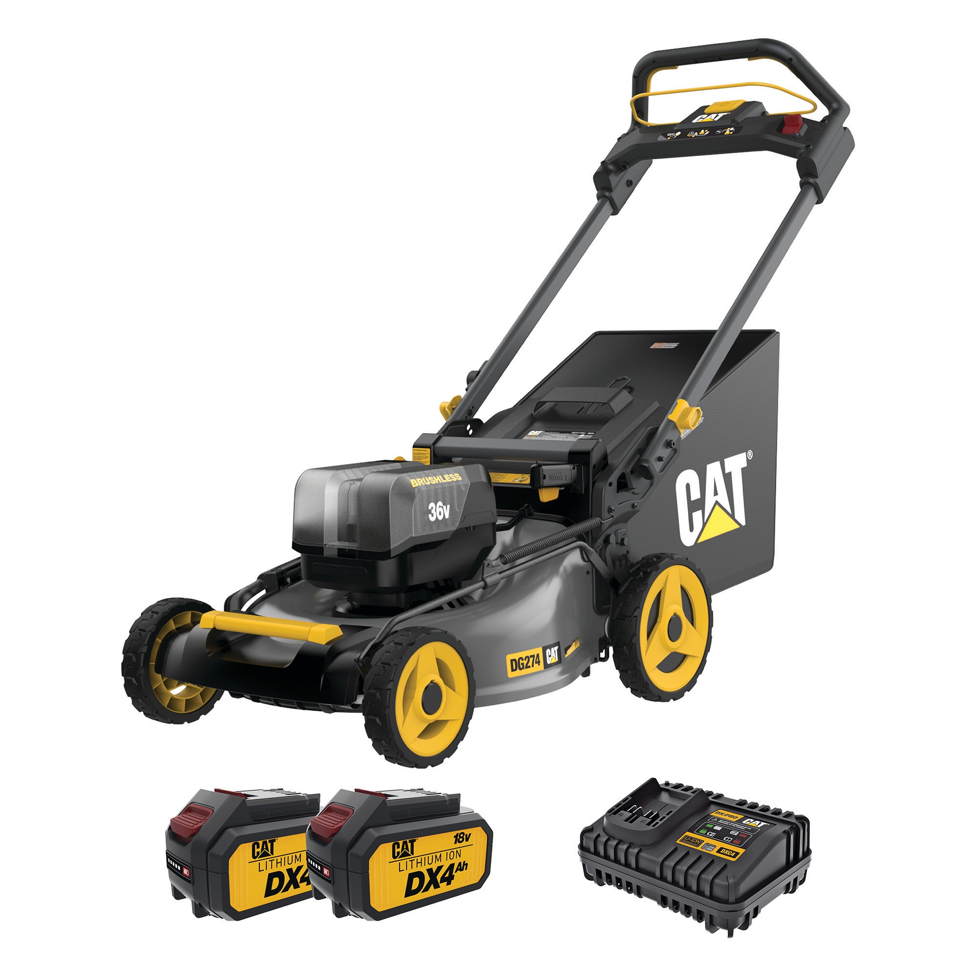 CAT 36-volt, (2 x 18-volt) 8 Ah Batteries 21-in Self Propelled Battery Walk Mower with
