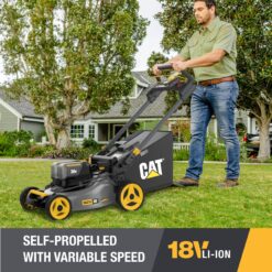 CAT 36-volt, (2 x 18-volt) 8 Ah Batteries 21-in Self Propelled Battery Walk Mower with