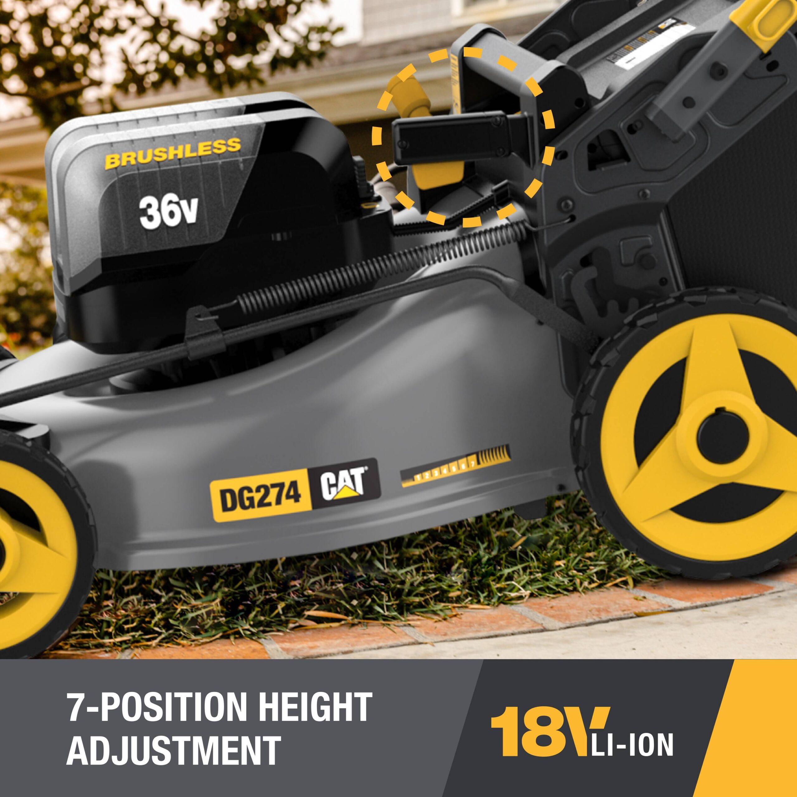 CAT 36-volt, (2 x 18-volt) 8 Ah Batteries 21-in Self Propelled Battery Walk Mower with