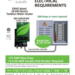 ANZZI ENVO 240-Volt 18-kW-kW 3.5-GPM Point Of Use Tankless Electric Water Heater