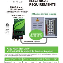 ANZZI ENVO 240-Volt 24-kW-kW 4.5-GPM Point Of Use Tankless Electric Water Heater