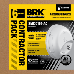 First Alert BRK 10-Year Battery, Hardwired (with Battery Backup) Smart Ionization Combination Smoke and Carbon Monoxide Detector 6 -Pack