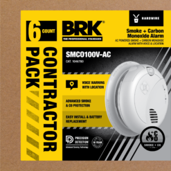 First Alert BRK Hardwired (with Battery Backup) Smart Photoelectric Interconnected Combination Smoke and Carbon Monoxide Detector with Voice Alert 6 -Pack