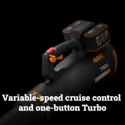 WORX Cordless Leaf Blower, 40V Electric Blower with 780CFM & 190MPH, Brushless Lawn Blower with Gas-Like Power & 57dB, 2 Batteries & Charger Included, WG582