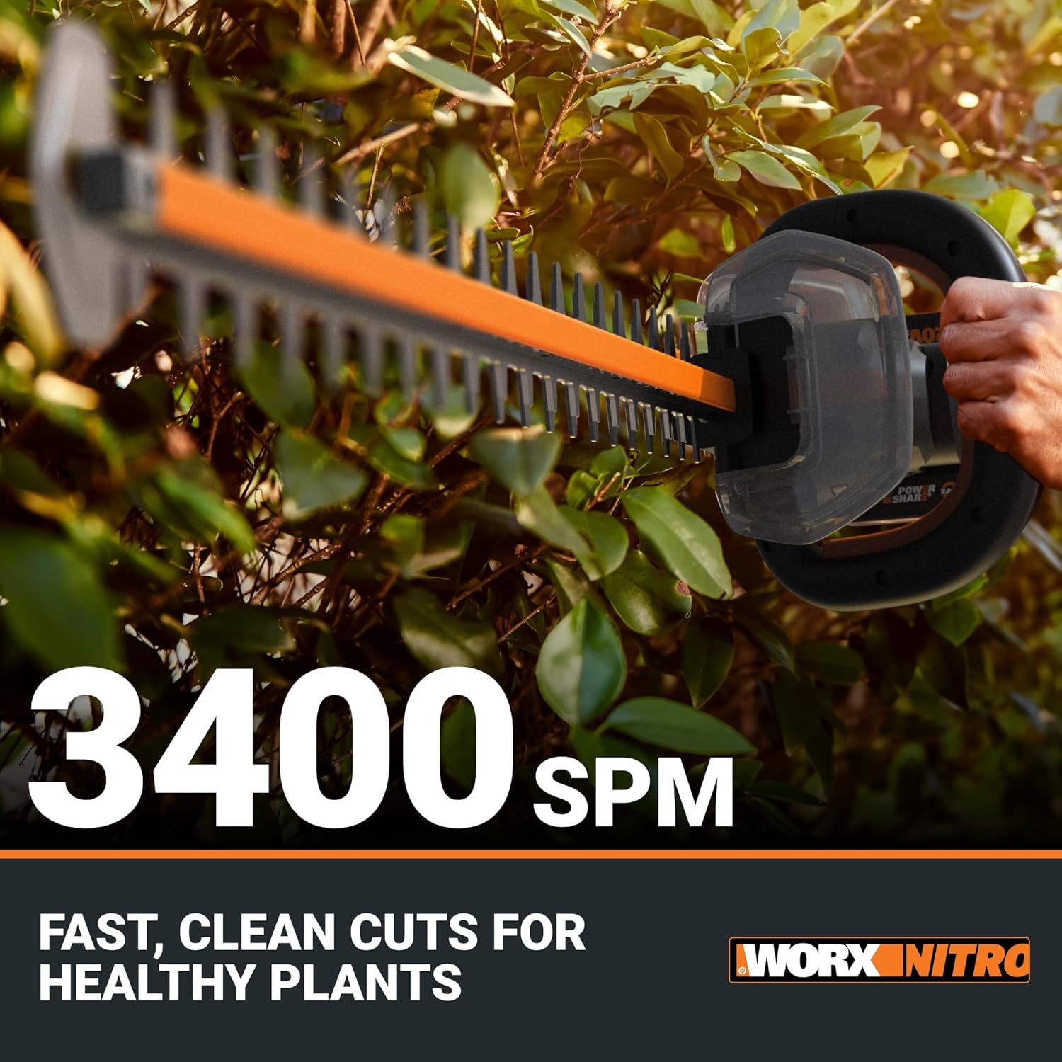 WORX Nitro WG286 24" 40V Cordless Hedge Trimmer, Electric Hedge Trimmer