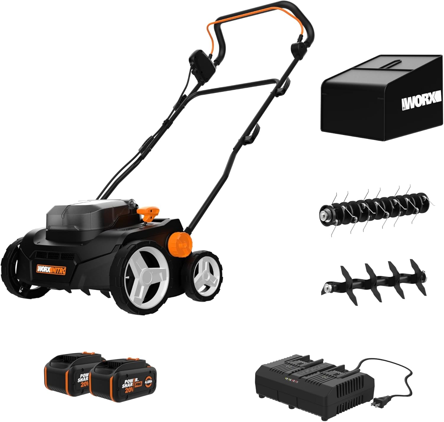 Worx Nitro 40V Cordless 14" Lawn Dethatcher w/ Brushless Motor - 2 Batteries & Charger Included