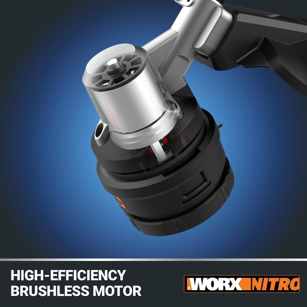 Worx Nitro 40V 15" Cordless String Trimmer with Brushless Motor, Powerful Grass Trimmer