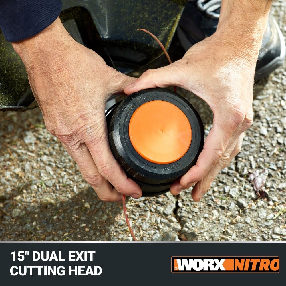 Worx Nitro 40V 15" Cordless String Trimmer with Brushless Motor, Powerful Grass Trimmer