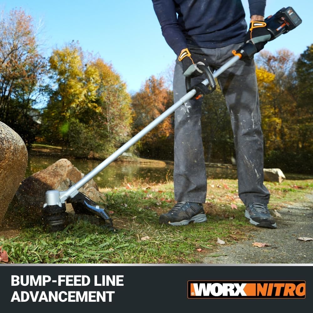 Worx Nitro 40V 15" Cordless String Trimmer with Brushless Motor, Powerful Grass Trimmer