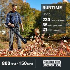 WORX Nitro WG572 80V Cordless Leaf Blower, Backpack Blower with 800CFM & 150MPH, Electric Blower