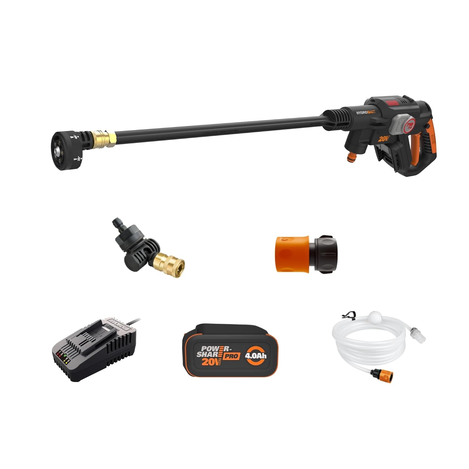 Worx Nitro Hydroshot 20V 710PSI Light-Duty Electric Pressure Washer with Brushless Motor Cordless – Battery & Charger Included