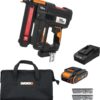 Worx Nitro 20V Cordless 18-Gauge Narrow Crown Stapler, Cordless Staple Gun Fires Up to 80 Staples/Min, Battery Powered Staple Gun
