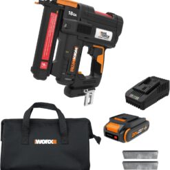 Worx Nitro 20V Cordless 18-Gauge Narrow Crown Stapler, Cordless Staple Gun Fires Up to 80 Staples/Min, Battery Powered Staple Gun