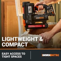 Worx Nitro 20V Cordless 18-Gauge Narrow Crown Stapler, Cordless Staple Gun Fires Up to 80 Staples/Min, Battery Powered Staple Gun