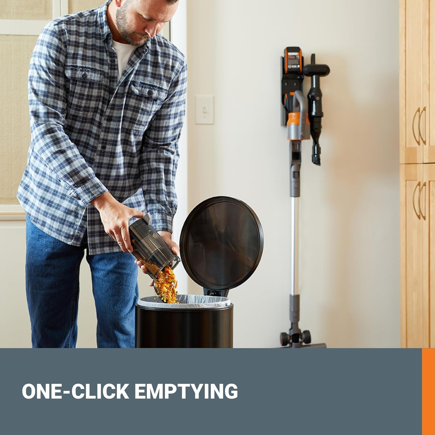 WORX 20V PowerShare Cordless Stick Vacuum WX038L.9, Powerful Cordless Vacuum Cleaner 25Kpa High Suction – Tool Only