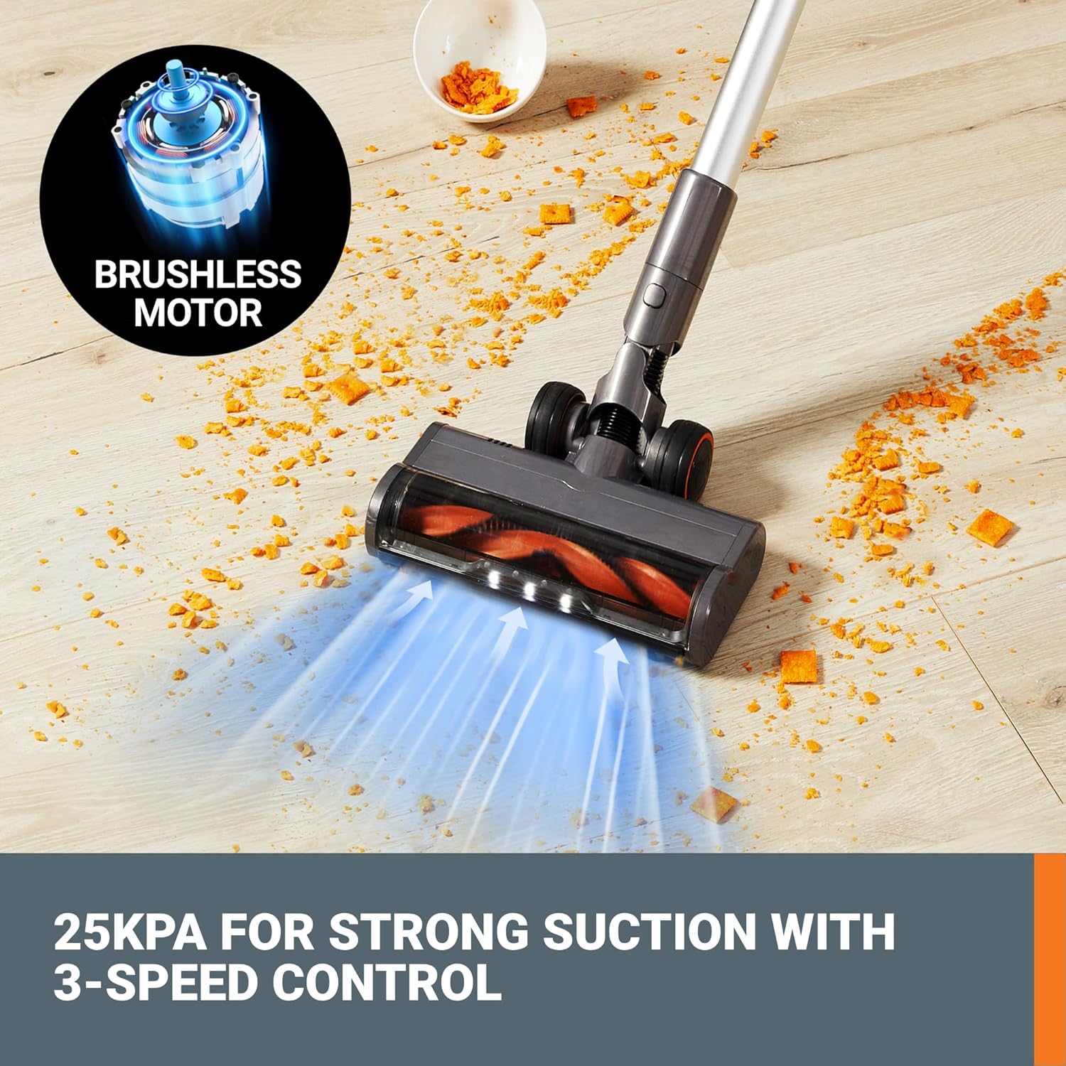WORX 20V PowerShare Cordless Stick Vacuum WX038L.9, Powerful Cordless Vacuum Cleaner 25Kpa High Suction – Tool Only