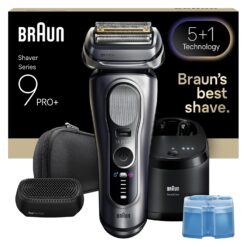 Braun Series 9 PRO+ Electric Shaver, Pro SensoAdapt, 6in1 SmartCare Center, 9697CC, Silver