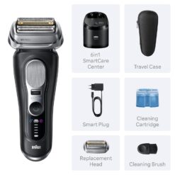 Braun Series 9 PRO+ Electric Shaver, Pro SensoAdapt, 6in1 SmartCare Center, 9660CCPS, Black