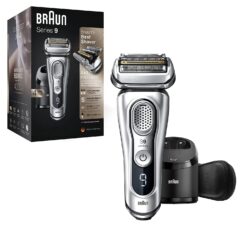 Braun Electric Razor for Men, Waterproof Foil Shaver, Series 9 9390cc, Wet & Dry Shave, with Pop-Up Beard Trimmer, Silver