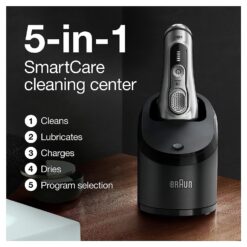 Braun Electric Razor for Men, Waterproof Foil Shaver, Series 9 9390cc, Wet & Dry Shave, with Pop-Up Beard Trimmer, Silver