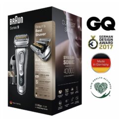 Braun Electric Razor for Men, Waterproof Foil Shaver, Series 9 9390cc, Wet & Dry Shave, with Pop-Up Beard Trimmer, Silver