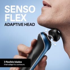 Braun Electric Shaver for Men, Series 6 6177cc, Wet & Dry Shave, Turbo & Gentle Shaving Modes, Foil Shaver, Blue