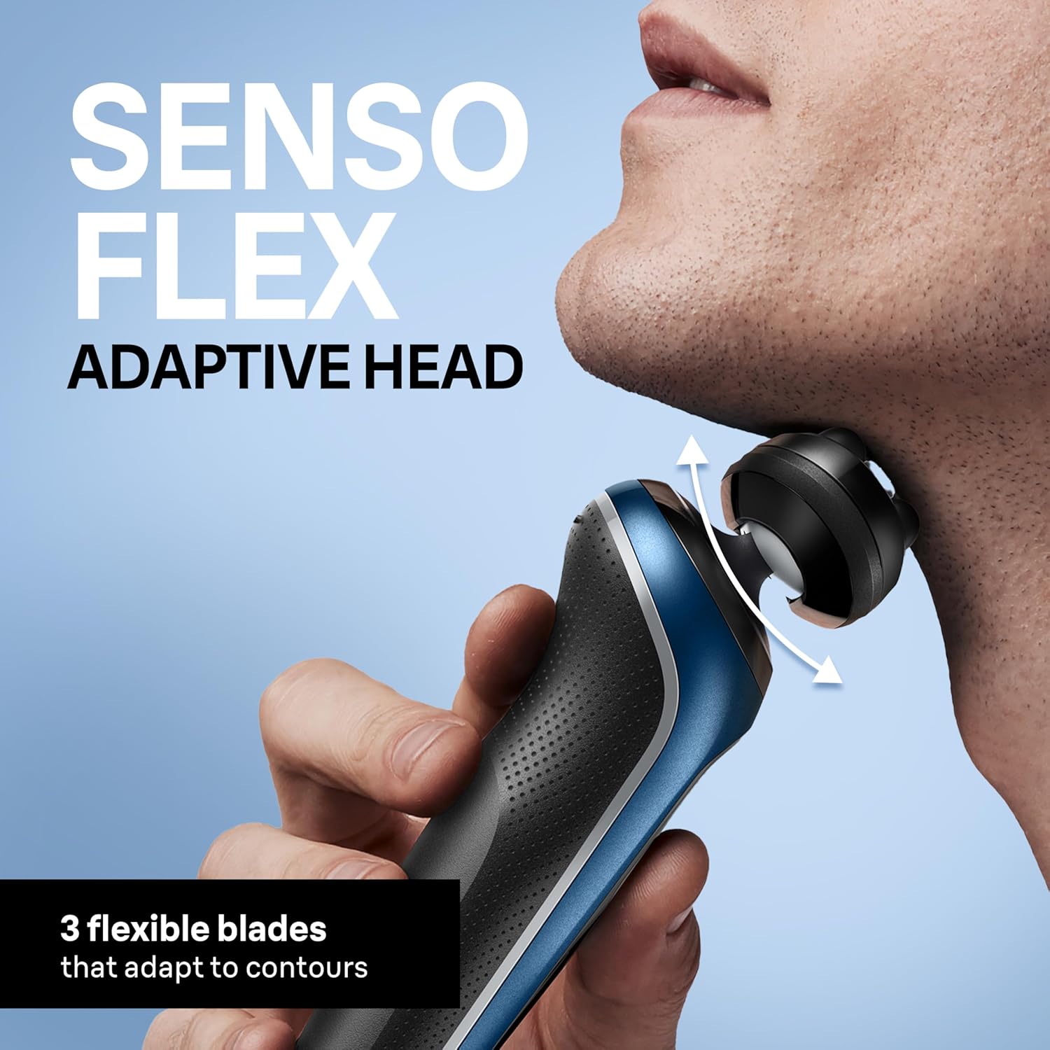 Braun Electric Shaver for Men, Series 6 6177cc, Wet & Dry Shave, Turbo & Gentle Shaving Modes, Foil Shaver, Blue