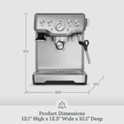 Breville Infuser Espresso Machine BES840XL, 10.25 x 12.5 x 13.25 Inches, Black Sesame