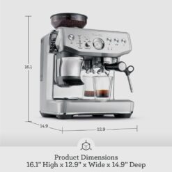 Breville Barista Express Impress Espresso Machine BES876DBL, Damson Blue