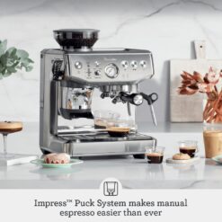 Breville Barista Express Impress Espresso Machine BES876BTR, Black Truffle