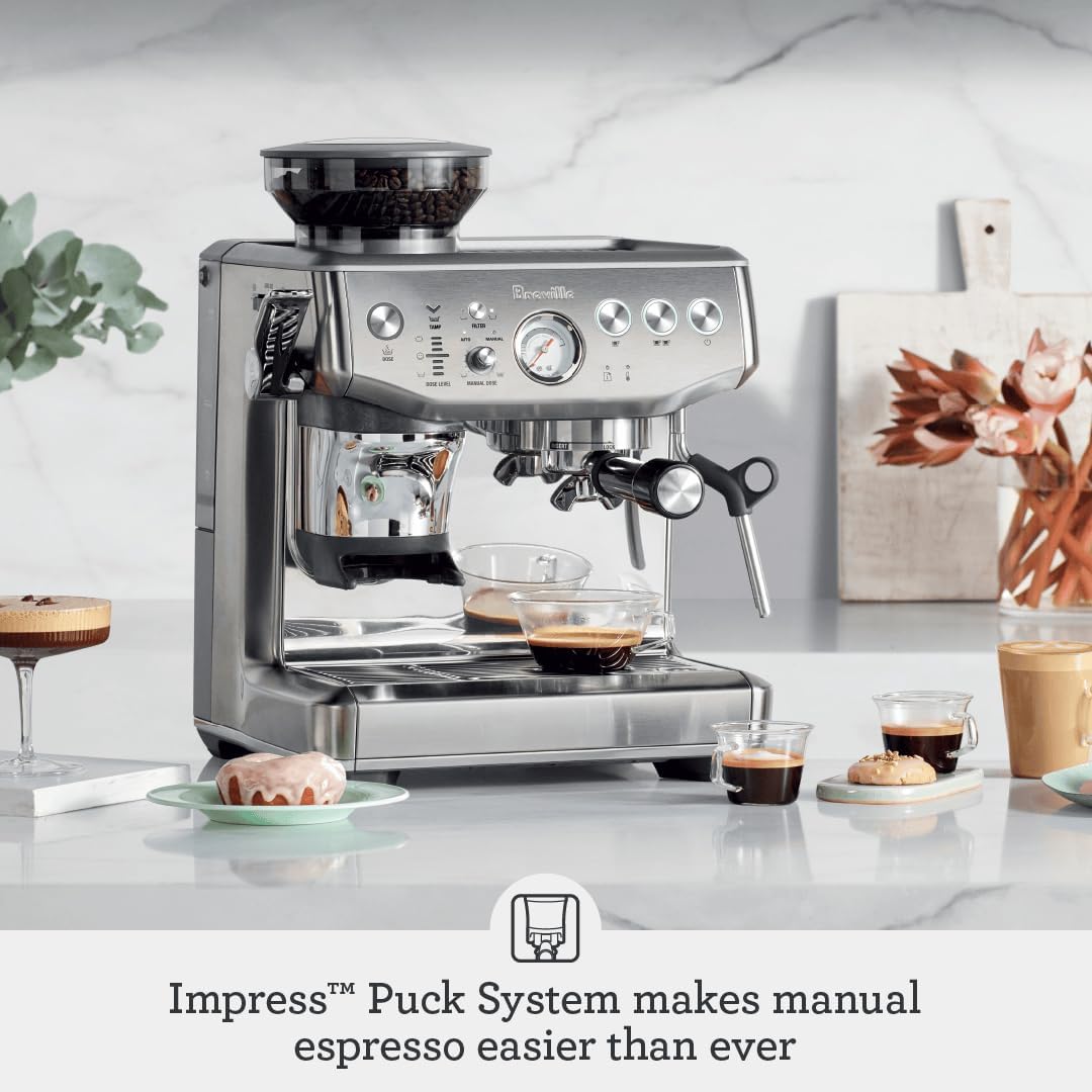 Breville Barista Express Impress Espresso Machine BES876BTR, Black Truffle