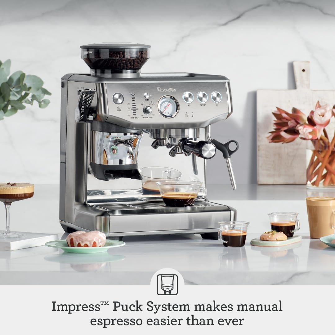 Breville Barista Express Impress Espresso Machine BES876OLT, Olive Tapenade