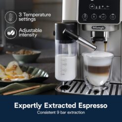 De'Longhi Magnifica Start Automatic Espresso Machine with Auto Milk Frother & Built in Grinder, Start Silver