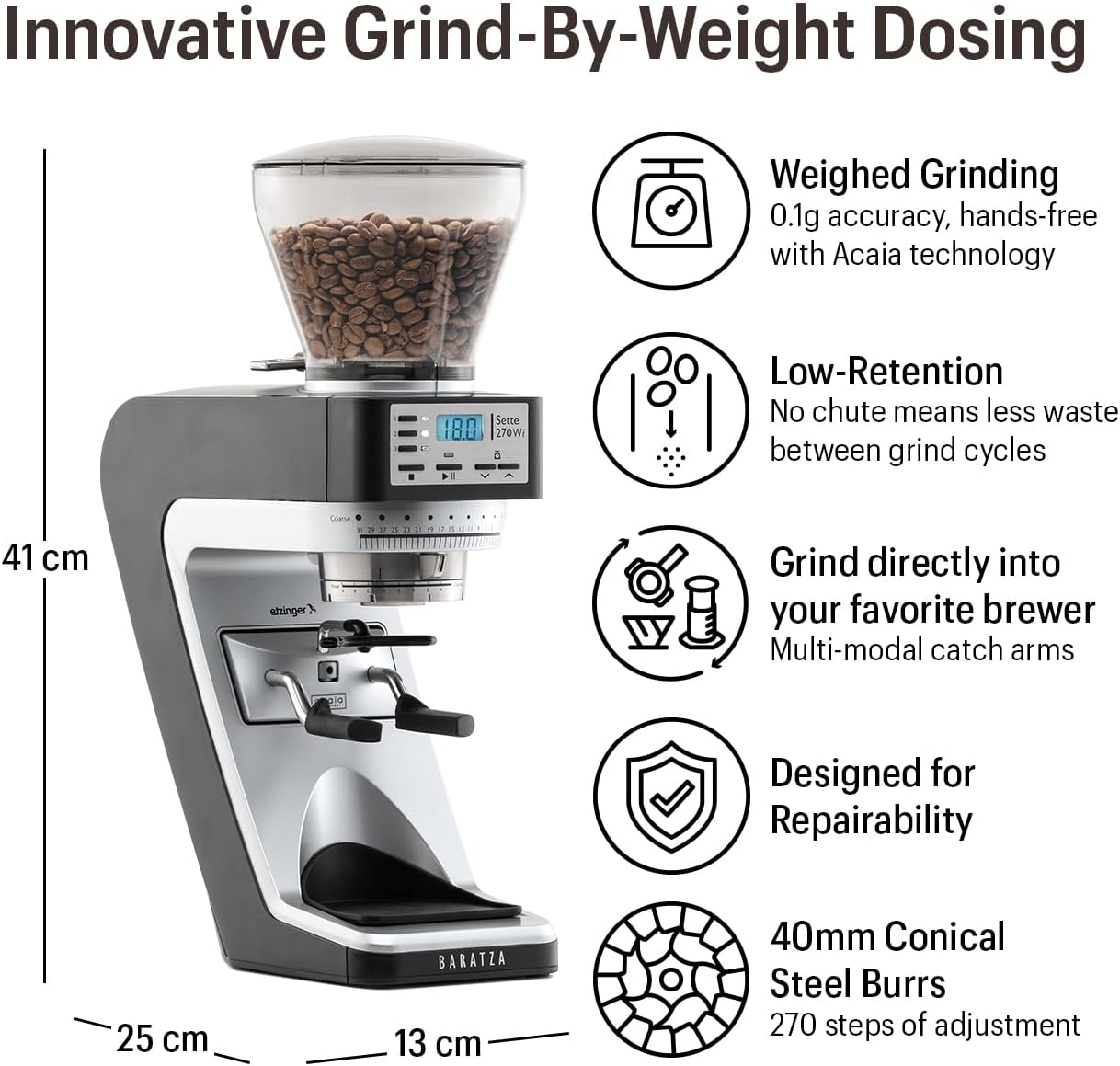 Baratza Sette 270Wi-Grind by Weight Conical Burr Grinder