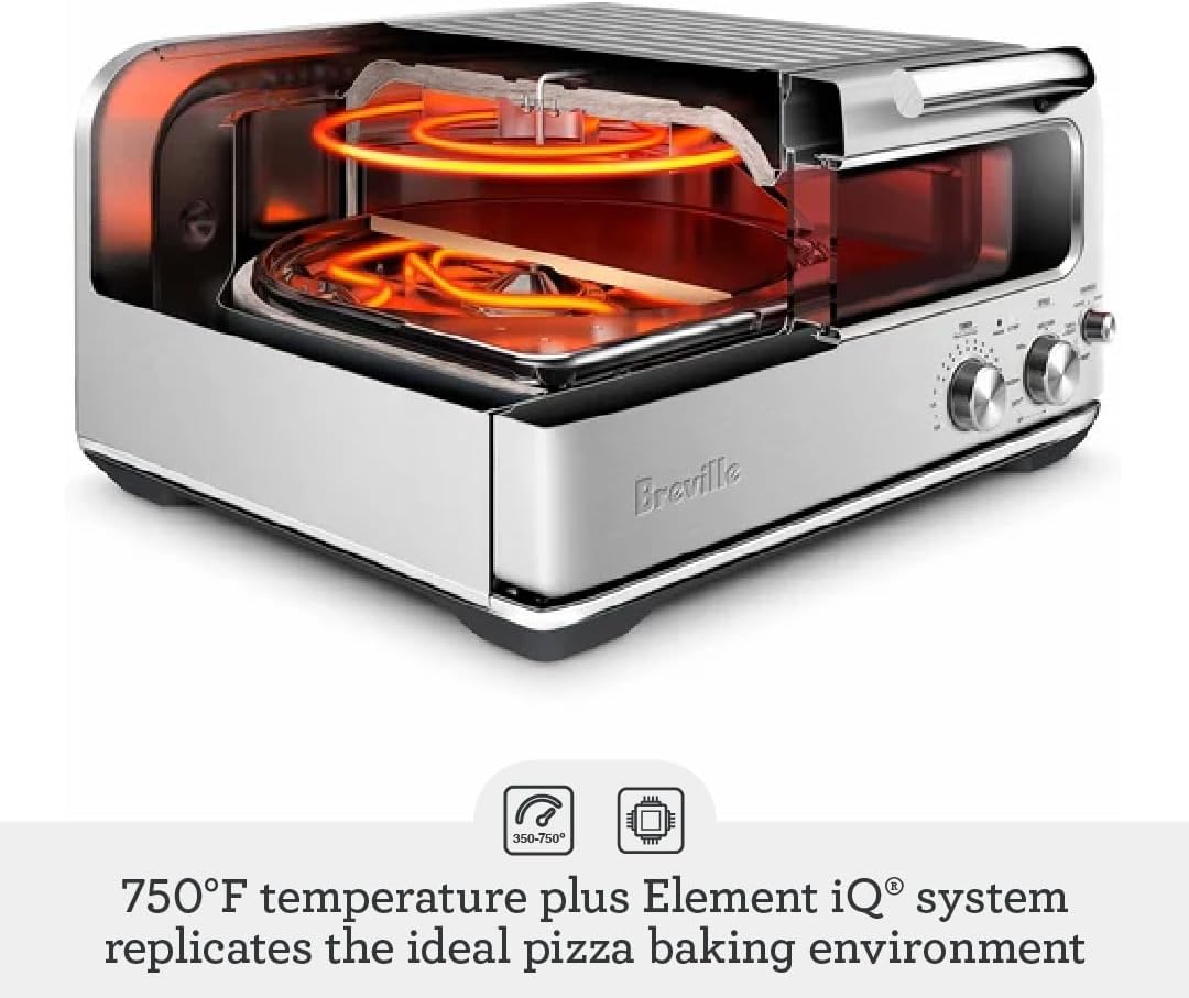 Breville BPZ820BSS Smart Oven Pizzaiolo Countertop Pizza Maker, Brushed Stainless Steel