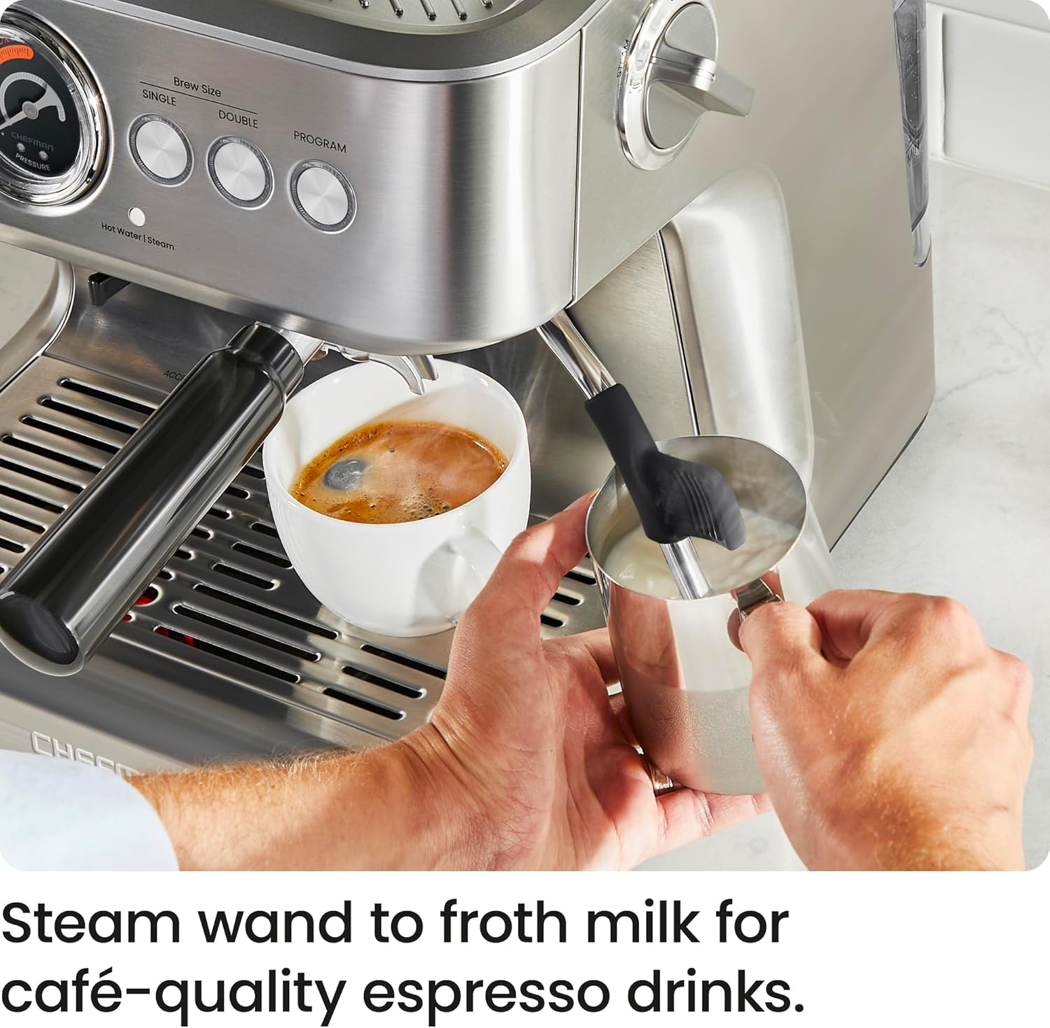 Chefman Crema Supreme 15 Bar Espresso Machine - Stainless Steel