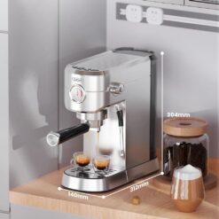 Gevi Commercial Espresso and Coffee Makers, Professional 20 Bar Espresso Maker, Sterling Silver