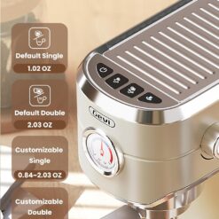 Gevi Commercial Espresso and Coffee Makers, Professional Espresso Maker Latte Machine, Beige
