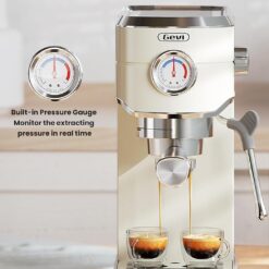 Gevi Commercial Espresso and Coffee Makers, Professional Espresso Maker Latte Machine, Beige