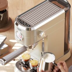 Gevi Commercial Espresso and Coffee Makers, Professional Espresso Maker Latte Machine, Beige