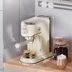 Gevi Commercial Espresso and Coffee Makers, Professional Espresso Maker Latte Machine, Beige