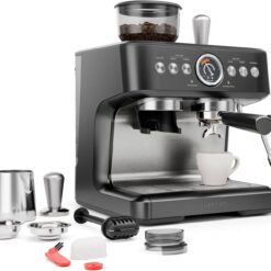 Chefman Crema Deluxe Espresso Machine with Double Boiler, Use Milk Frother and Brew Espresso Simultaneously