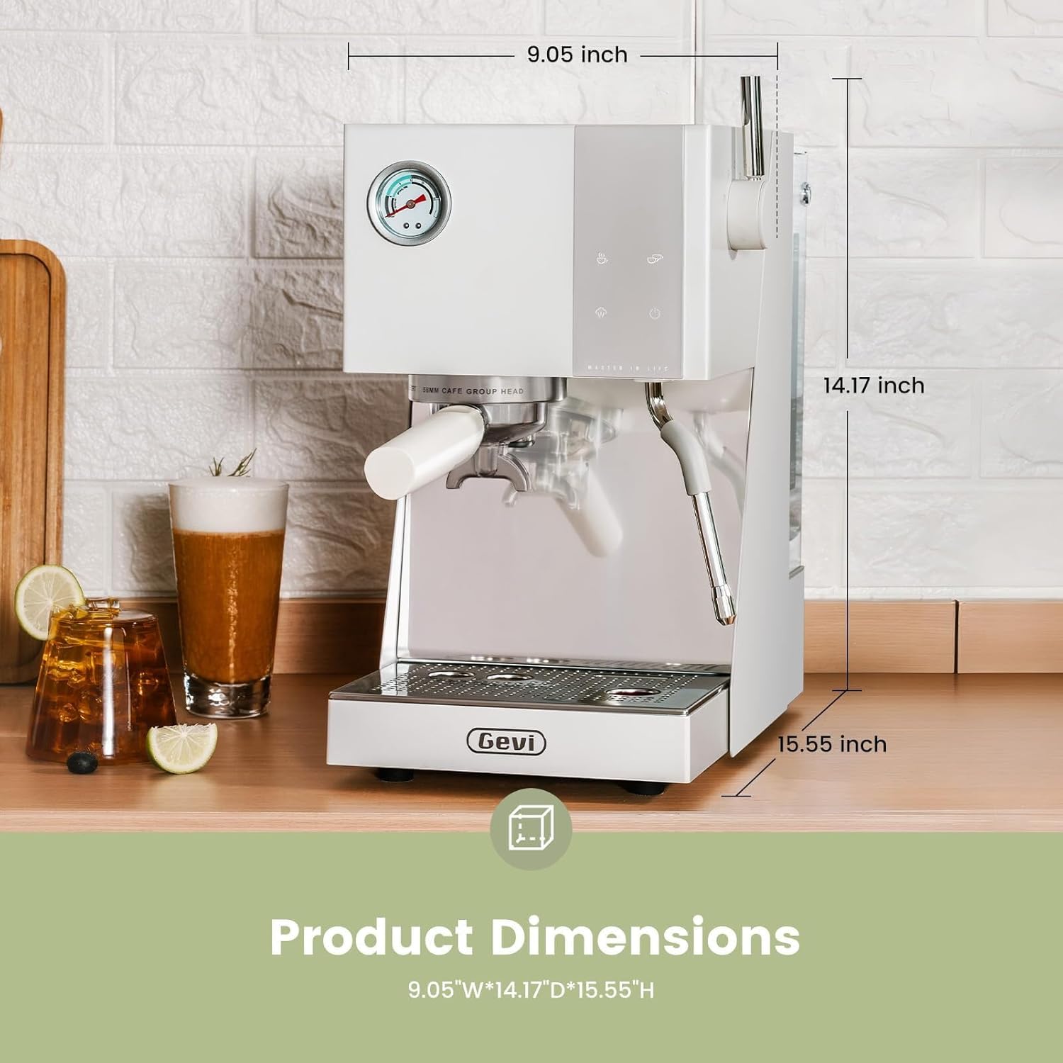 Gevi Commercial Espresso Machine 20Bar with Smart OPV Coffee Makers