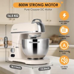 ZACME 8.4QT Commercial Stand Mixer 800W, Dough Hook, Whisk and Beater