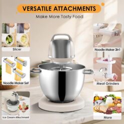 ZACME 8.4QT Commercial Stand Mixer 800W, Dough Hook, Whisk and Beater